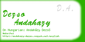 dezso andahazy business card